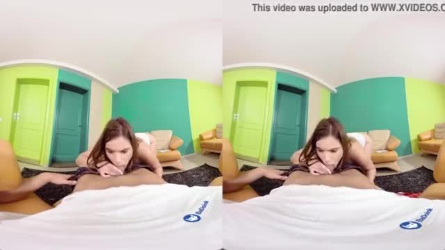Natural titted teen sucking and fucking on camera
